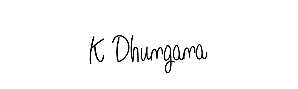 Design your own signature with our free online signature maker. With this signature software, you can create a handwritten (Angelique-Rose-font-FFP) signature for name K Dhungana. K Dhungana signature style 5 images and pictures png