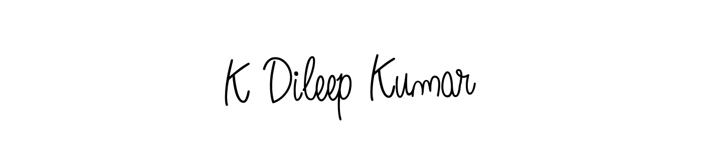 K Dileep Kumar stylish signature style. Best Handwritten Sign (Angelique-Rose-font-FFP) for my name. Handwritten Signature Collection Ideas for my name K Dileep Kumar. K Dileep Kumar signature style 5 images and pictures png