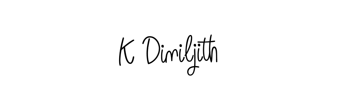 You can use this online signature creator to create a handwritten signature for the name K Diniljith. This is the best online autograph maker. K Diniljith signature style 5 images and pictures png