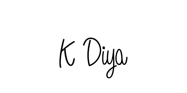 How to Draw K Diya signature style? Angelique-Rose-font-FFP is a latest design signature styles for name K Diya. K Diya signature style 5 images and pictures png