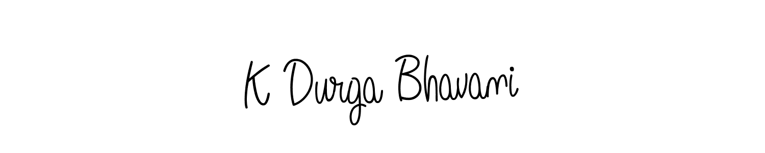 You should practise on your own different ways (Angelique-Rose-font-FFP) to write your name (K Durga Bhavani) in signature. don't let someone else do it for you. K Durga Bhavani signature style 5 images and pictures png