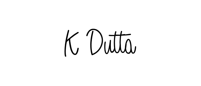 Make a beautiful signature design for name K Dutta. With this signature (Angelique-Rose-font-FFP) style, you can create a handwritten signature for free. K Dutta signature style 5 images and pictures png