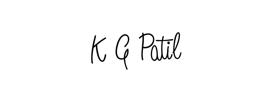 The best way (Angelique-Rose-font-FFP) to make a short signature is to pick only two or three words in your name. The name K G Patil include a total of six letters. For converting this name. K G Patil signature style 5 images and pictures png
