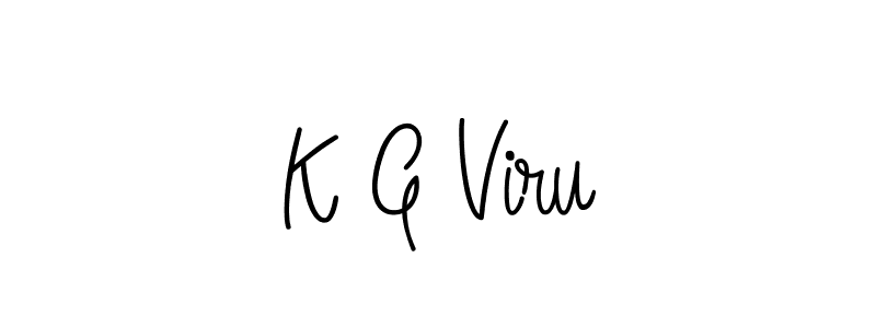 How to make K G Viru name signature. Use Angelique-Rose-font-FFP style for creating short signs online. This is the latest handwritten sign. K G Viru signature style 5 images and pictures png