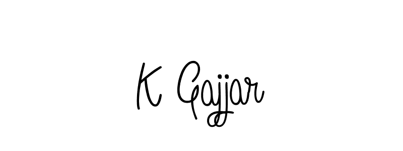 You should practise on your own different ways (Angelique-Rose-font-FFP) to write your name (K Gajjar) in signature. don't let someone else do it for you. K Gajjar signature style 5 images and pictures png