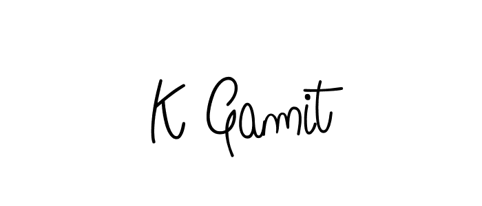 K Gamit stylish signature style. Best Handwritten Sign (Angelique-Rose-font-FFP) for my name. Handwritten Signature Collection Ideas for my name K Gamit. K Gamit signature style 5 images and pictures png