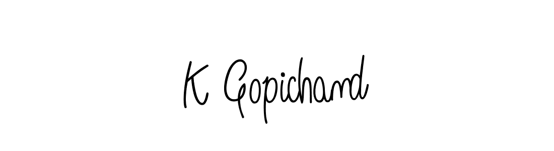 You should practise on your own different ways (Angelique-Rose-font-FFP) to write your name (K Gopichand) in signature. don't let someone else do it for you. K Gopichand signature style 5 images and pictures png