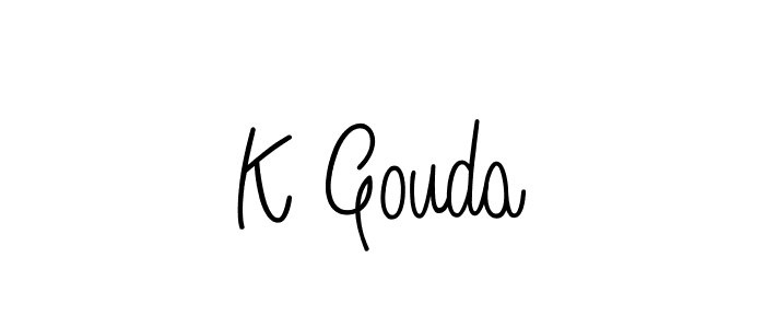 K Gouda stylish signature style. Best Handwritten Sign (Angelique-Rose-font-FFP) for my name. Handwritten Signature Collection Ideas for my name K Gouda. K Gouda signature style 5 images and pictures png