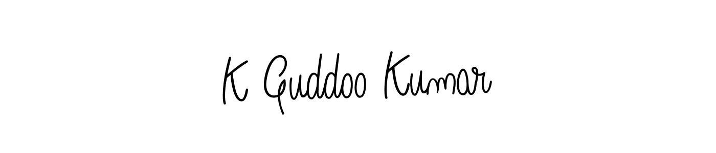 if you are searching for the best signature style for your name K Guddoo Kumar. so please give up your signature search. here we have designed multiple signature styles  using Angelique-Rose-font-FFP. K Guddoo Kumar signature style 5 images and pictures png