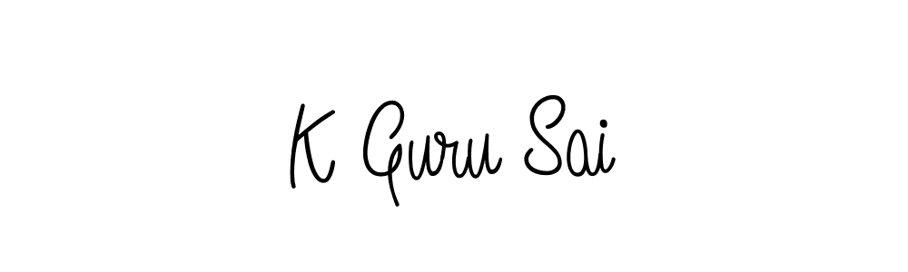 Use a signature maker to create a handwritten signature online. With this signature software, you can design (Angelique-Rose-font-FFP) your own signature for name K Guru Sai. K Guru Sai signature style 5 images and pictures png