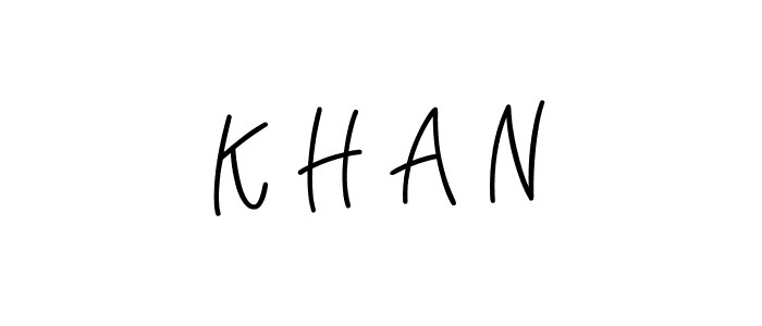 K H A N stylish signature style. Best Handwritten Sign (Angelique-Rose-font-FFP) for my name. Handwritten Signature Collection Ideas for my name K H A N. K H A N signature style 5 images and pictures png