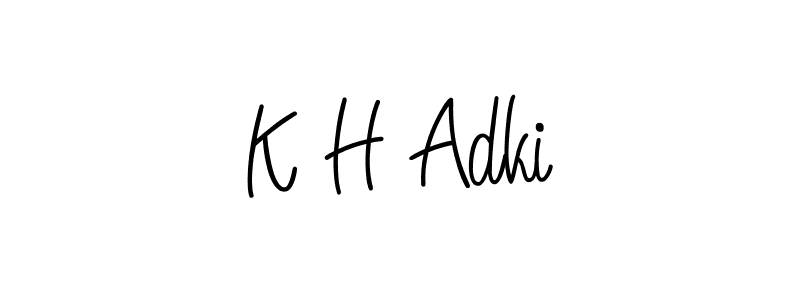 Make a beautiful signature design for name K H Adki. With this signature (Angelique-Rose-font-FFP) style, you can create a handwritten signature for free. K H Adki signature style 5 images and pictures png