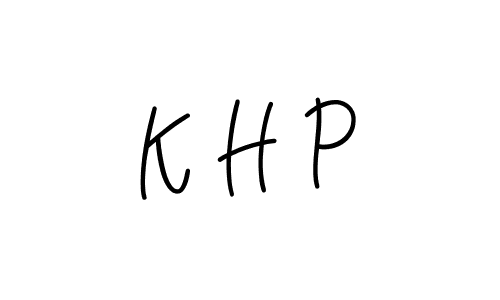 Create a beautiful signature design for name K H P. With this signature (Angelique-Rose-font-FFP) fonts, you can make a handwritten signature for free. K H P signature style 5 images and pictures png