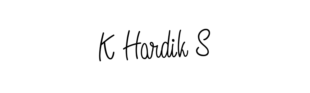 Make a beautiful signature design for name K Hardik S. With this signature (Angelique-Rose-font-FFP) style, you can create a handwritten signature for free. K Hardik S signature style 5 images and pictures png