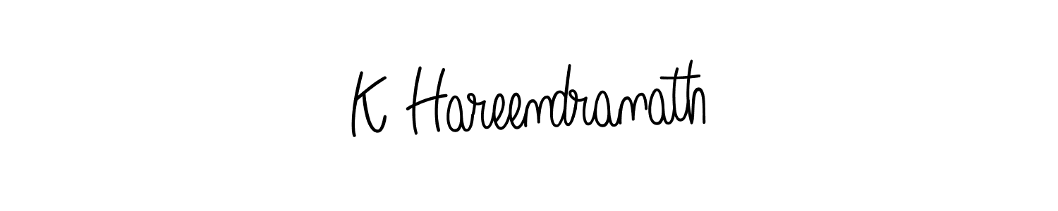 Create a beautiful signature design for name K Hareendranath. With this signature (Angelique-Rose-font-FFP) fonts, you can make a handwritten signature for free. K Hareendranath signature style 5 images and pictures png