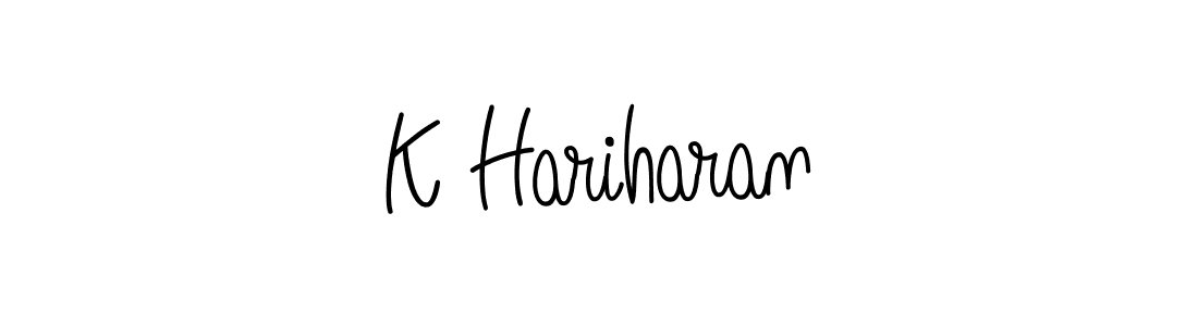 Create a beautiful signature design for name K Hariharan. With this signature (Angelique-Rose-font-FFP) fonts, you can make a handwritten signature for free. K Hariharan signature style 5 images and pictures png