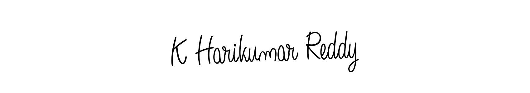 You should practise on your own different ways (Angelique-Rose-font-FFP) to write your name (K Harikumar Reddy) in signature. don't let someone else do it for you. K Harikumar Reddy signature style 5 images and pictures png