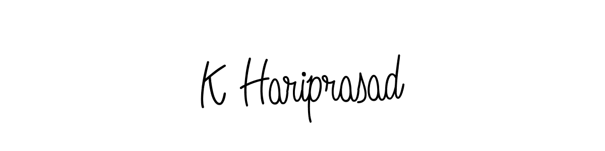 How to make K Hariprasad name signature. Use Angelique-Rose-font-FFP style for creating short signs online. This is the latest handwritten sign. K Hariprasad signature style 5 images and pictures png