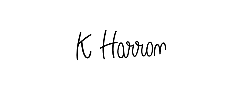 K Harron stylish signature style. Best Handwritten Sign (Angelique-Rose-font-FFP) for my name. Handwritten Signature Collection Ideas for my name K Harron. K Harron signature style 5 images and pictures png