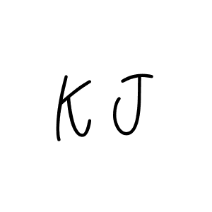 Create a beautiful signature design for name K J. With this signature (Angelique-Rose-font-FFP) fonts, you can make a handwritten signature for free. K J signature style 5 images and pictures png