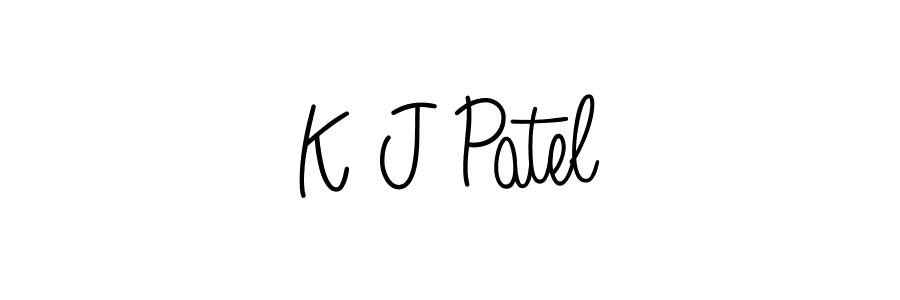 The best way (Angelique-Rose-font-FFP) to make a short signature is to pick only two or three words in your name. The name K J Patel include a total of six letters. For converting this name. K J Patel signature style 5 images and pictures png