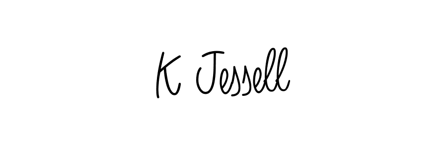 The best way (Angelique-Rose-font-FFP) to make a short signature is to pick only two or three words in your name. The name K Jessell include a total of six letters. For converting this name. K Jessell signature style 5 images and pictures png