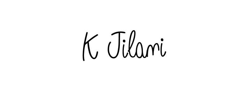 Use a signature maker to create a handwritten signature online. With this signature software, you can design (Angelique-Rose-font-FFP) your own signature for name K Jilani. K Jilani signature style 5 images and pictures png