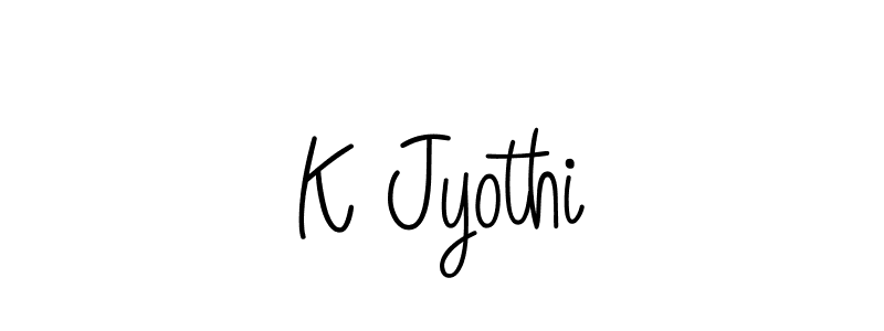 The best way (Angelique-Rose-font-FFP) to make a short signature is to pick only two or three words in your name. The name K Jyothi include a total of six letters. For converting this name. K Jyothi signature style 5 images and pictures png