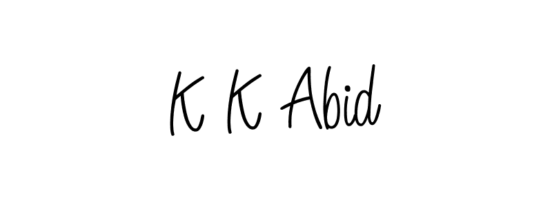 Make a beautiful signature design for name K K Abid. With this signature (Angelique-Rose-font-FFP) style, you can create a handwritten signature for free. K K Abid signature style 5 images and pictures png