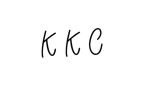 The best way (Angelique-Rose-font-FFP) to make a short signature is to pick only two or three words in your name. The name K K C include a total of six letters. For converting this name. K K C signature style 5 images and pictures png