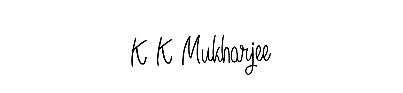 You should practise on your own different ways (Angelique-Rose-font-FFP) to write your name (K K Mukharjee) in signature. don't let someone else do it for you. K K Mukharjee signature style 5 images and pictures png