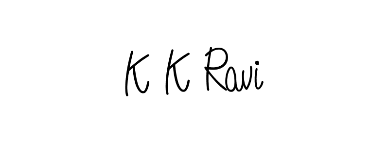 How to make K K Ravi name signature. Use Angelique-Rose-font-FFP style for creating short signs online. This is the latest handwritten sign. K K Ravi signature style 5 images and pictures png