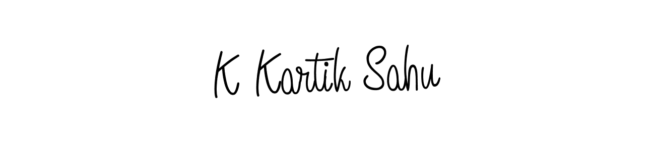 Design your own signature with our free online signature maker. With this signature software, you can create a handwritten (Angelique-Rose-font-FFP) signature for name K Kartik Sahu. K Kartik Sahu signature style 5 images and pictures png