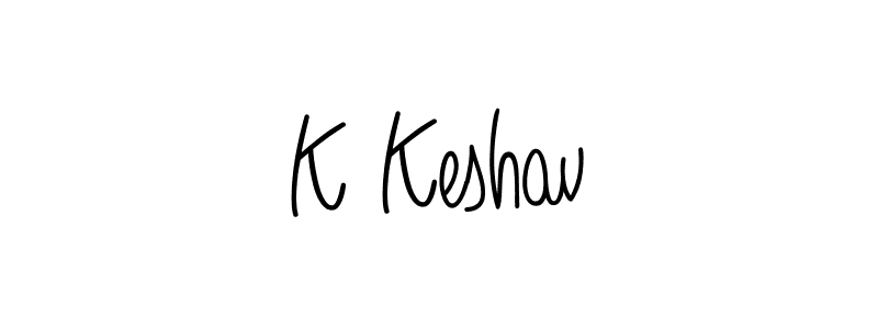 Use a signature maker to create a handwritten signature online. With this signature software, you can design (Angelique-Rose-font-FFP) your own signature for name K Keshav. K Keshav signature style 5 images and pictures png