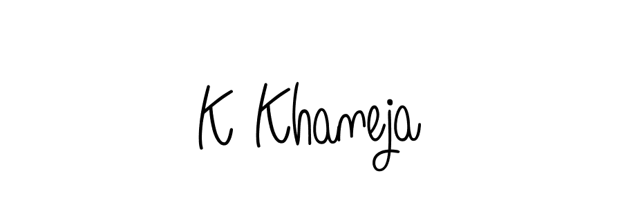 Design your own signature with our free online signature maker. With this signature software, you can create a handwritten (Angelique-Rose-font-FFP) signature for name K Khaneja. K Khaneja signature style 5 images and pictures png