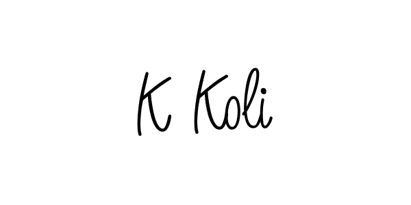 The best way (Angelique-Rose-font-FFP) to make a short signature is to pick only two or three words in your name. The name K Koli include a total of six letters. For converting this name. K Koli signature style 5 images and pictures png