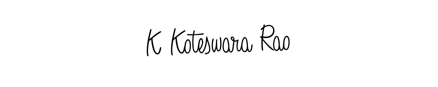 The best way (Angelique-Rose-font-FFP) to make a short signature is to pick only two or three words in your name. The name K Koteswara Rao include a total of six letters. For converting this name. K Koteswara Rao signature style 5 images and pictures png