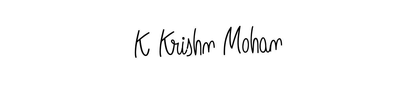 How to make K Krishn Mohan name signature. Use Angelique-Rose-font-FFP style for creating short signs online. This is the latest handwritten sign. K Krishn Mohan signature style 5 images and pictures png