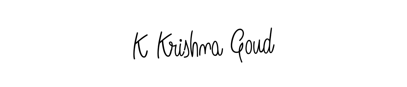 How to make K Krishna Goud name signature. Use Angelique-Rose-font-FFP style for creating short signs online. This is the latest handwritten sign. K Krishna Goud signature style 5 images and pictures png