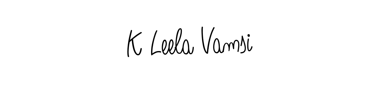 How to make K Leela Vamsi name signature. Use Angelique-Rose-font-FFP style for creating short signs online. This is the latest handwritten sign. K Leela Vamsi signature style 5 images and pictures png
