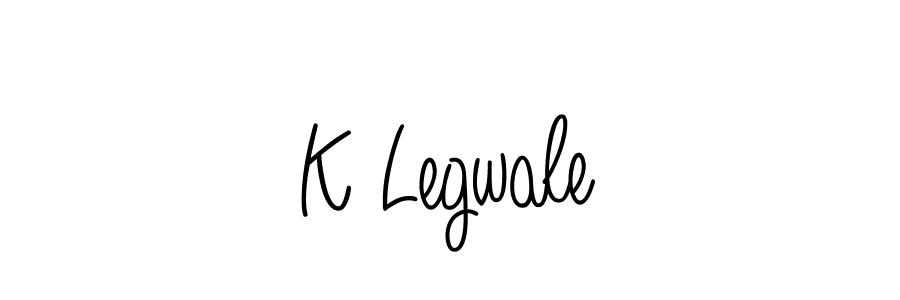 Create a beautiful signature design for name K Legwale. With this signature (Angelique-Rose-font-FFP) fonts, you can make a handwritten signature for free. K Legwale signature style 5 images and pictures png