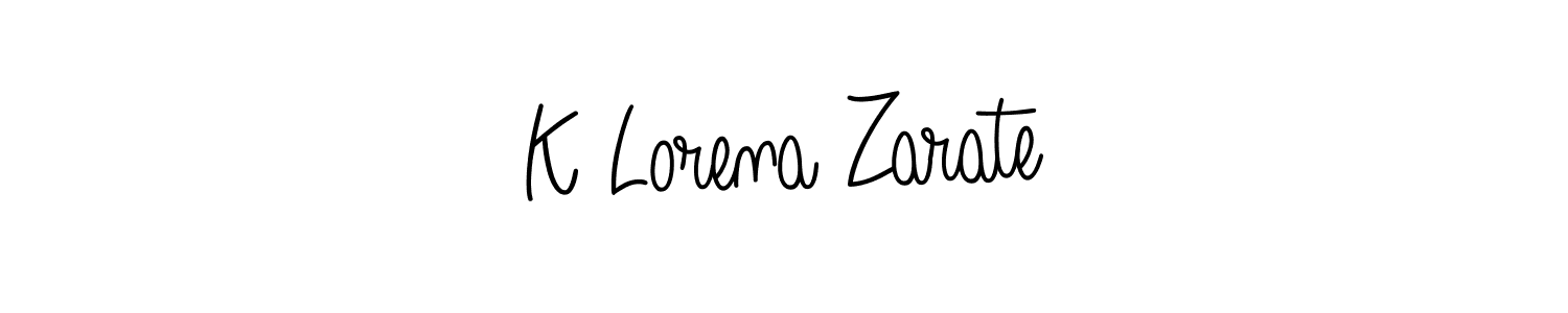 if you are searching for the best signature style for your name K Lorena Zarate. so please give up your signature search. here we have designed multiple signature styles  using Angelique-Rose-font-FFP. K Lorena Zarate signature style 5 images and pictures png