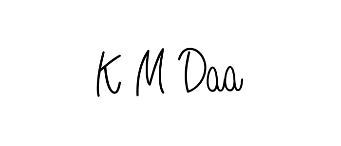 Make a beautiful signature design for name K M Daa. With this signature (Angelique-Rose-font-FFP) style, you can create a handwritten signature for free. K M Daa signature style 5 images and pictures png