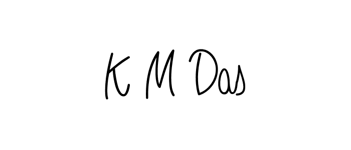 How to make K M Das name signature. Use Angelique-Rose-font-FFP style for creating short signs online. This is the latest handwritten sign. K M Das signature style 5 images and pictures png