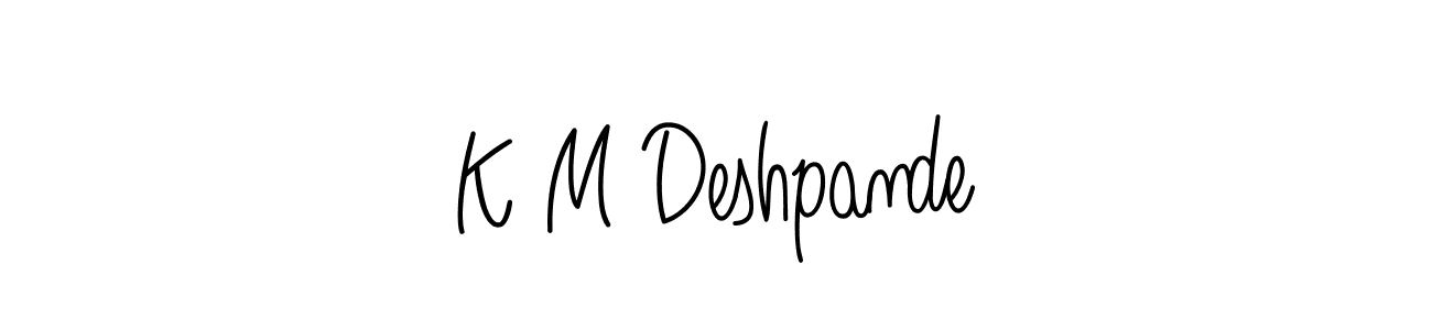 K M Deshpande stylish signature style. Best Handwritten Sign (Angelique-Rose-font-FFP) for my name. Handwritten Signature Collection Ideas for my name K M Deshpande. K M Deshpande signature style 5 images and pictures png