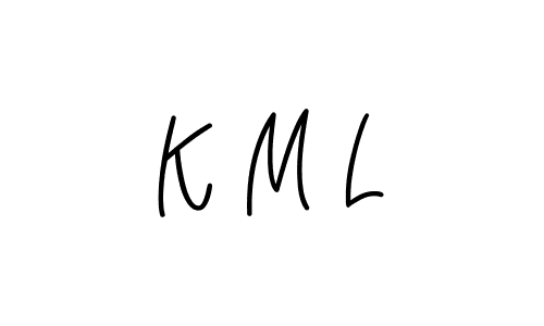 How to make K M L name signature. Use Angelique-Rose-font-FFP style for creating short signs online. This is the latest handwritten sign. K M L signature style 5 images and pictures png