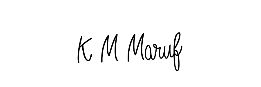 if you are searching for the best signature style for your name K M Maruf. so please give up your signature search. here we have designed multiple signature styles  using Angelique-Rose-font-FFP. K M Maruf signature style 5 images and pictures png