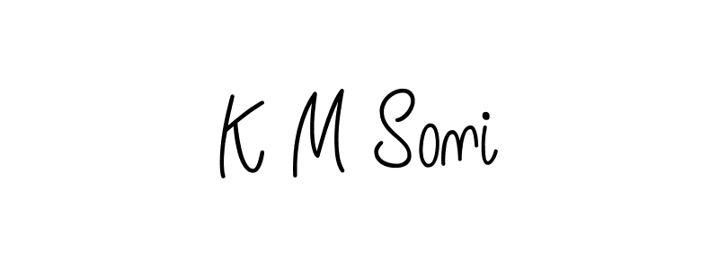 Also we have K M Soni name is the best signature style. Create professional handwritten signature collection using Angelique-Rose-font-FFP autograph style. K M Soni signature style 5 images and pictures png