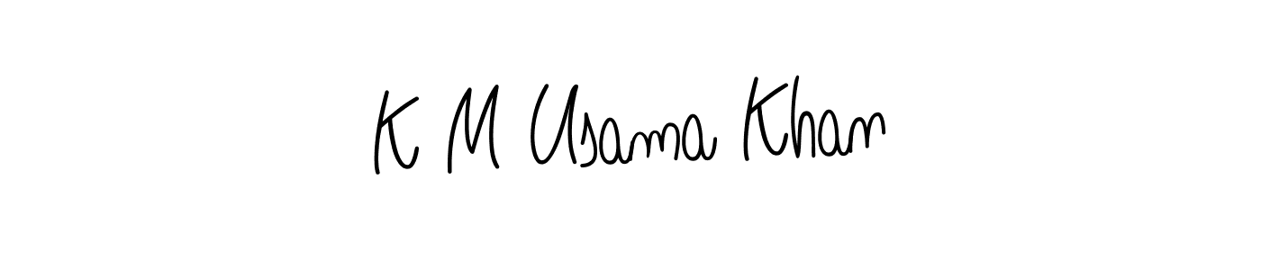K M Usama Khan stylish signature style. Best Handwritten Sign (Angelique-Rose-font-FFP) for my name. Handwritten Signature Collection Ideas for my name K M Usama Khan. K M Usama Khan signature style 5 images and pictures png