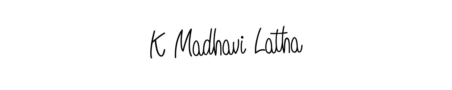 Create a beautiful signature design for name K Madhavi Latha. With this signature (Angelique-Rose-font-FFP) fonts, you can make a handwritten signature for free. K Madhavi Latha signature style 5 images and pictures png